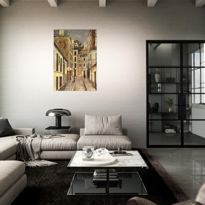 THE PASSAGE THE DEAD END - Maurice Utrillo Brushed Aluminum Print - 70x100 cm / 28x40 inches | Maurice Utrillo Aluminum Print | Maurice Utrillo Prints