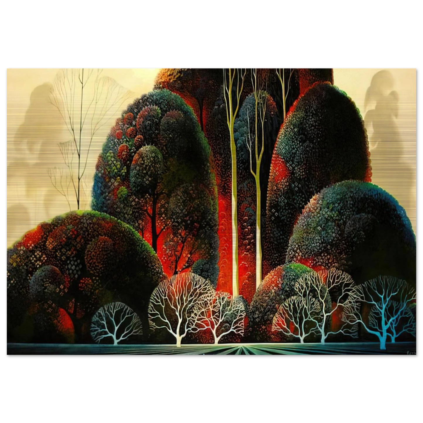 California Orchid - Eyvind Earle Brushed Aluminum Print - 70x100 cm / 28x40 inches | Eyvind Earle Aluminum Print | Eyvind Earle Prints