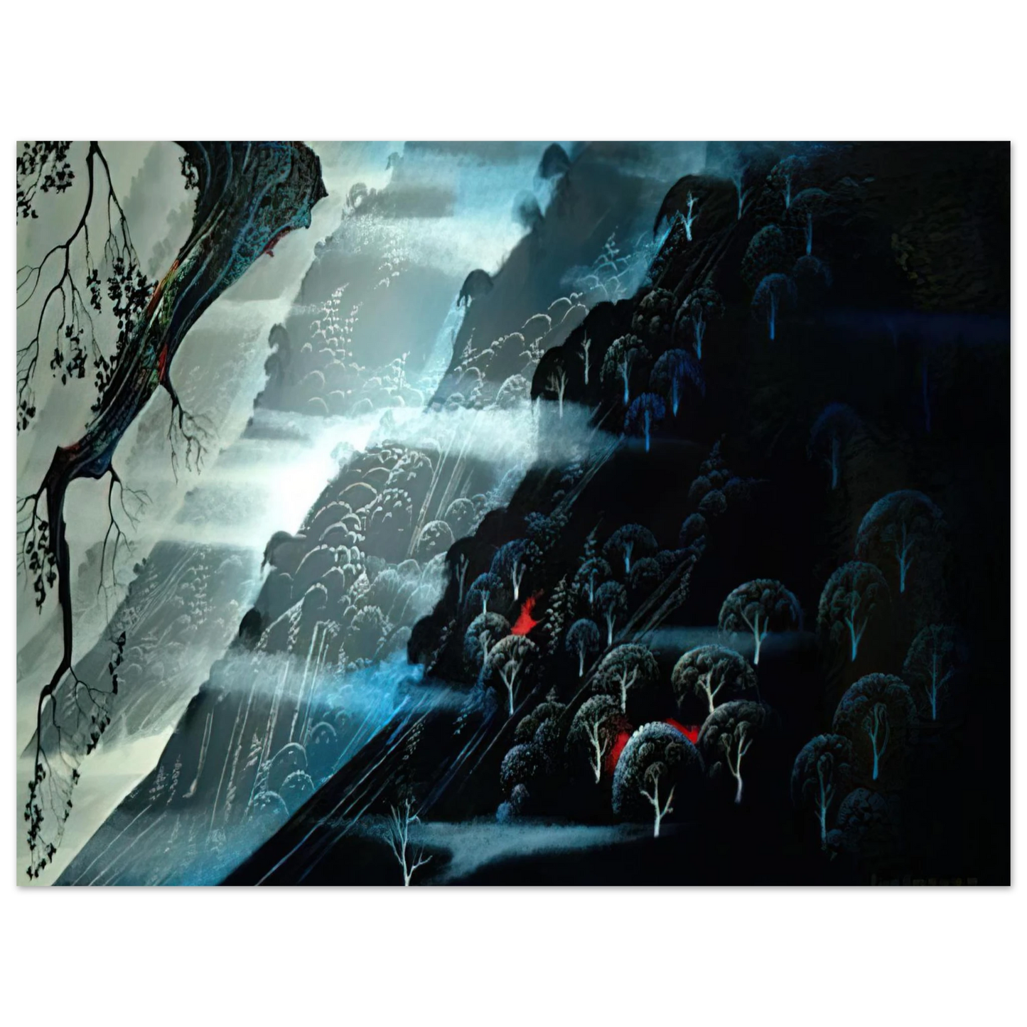 Eyvind Earle - Coastline Fogl  75x100 cm / 30x40inches Fine Art Poster