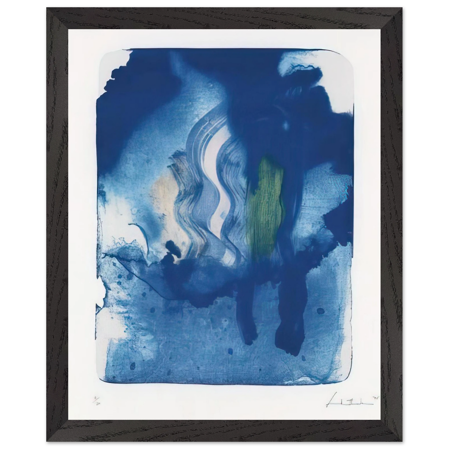 Helen Frankenthaler - Reflections V - 1995 Wall art - 30x40 cm / 12x16 inches - Premium Wooden Framed Poster With Fine Art Paper-canvas - White frame