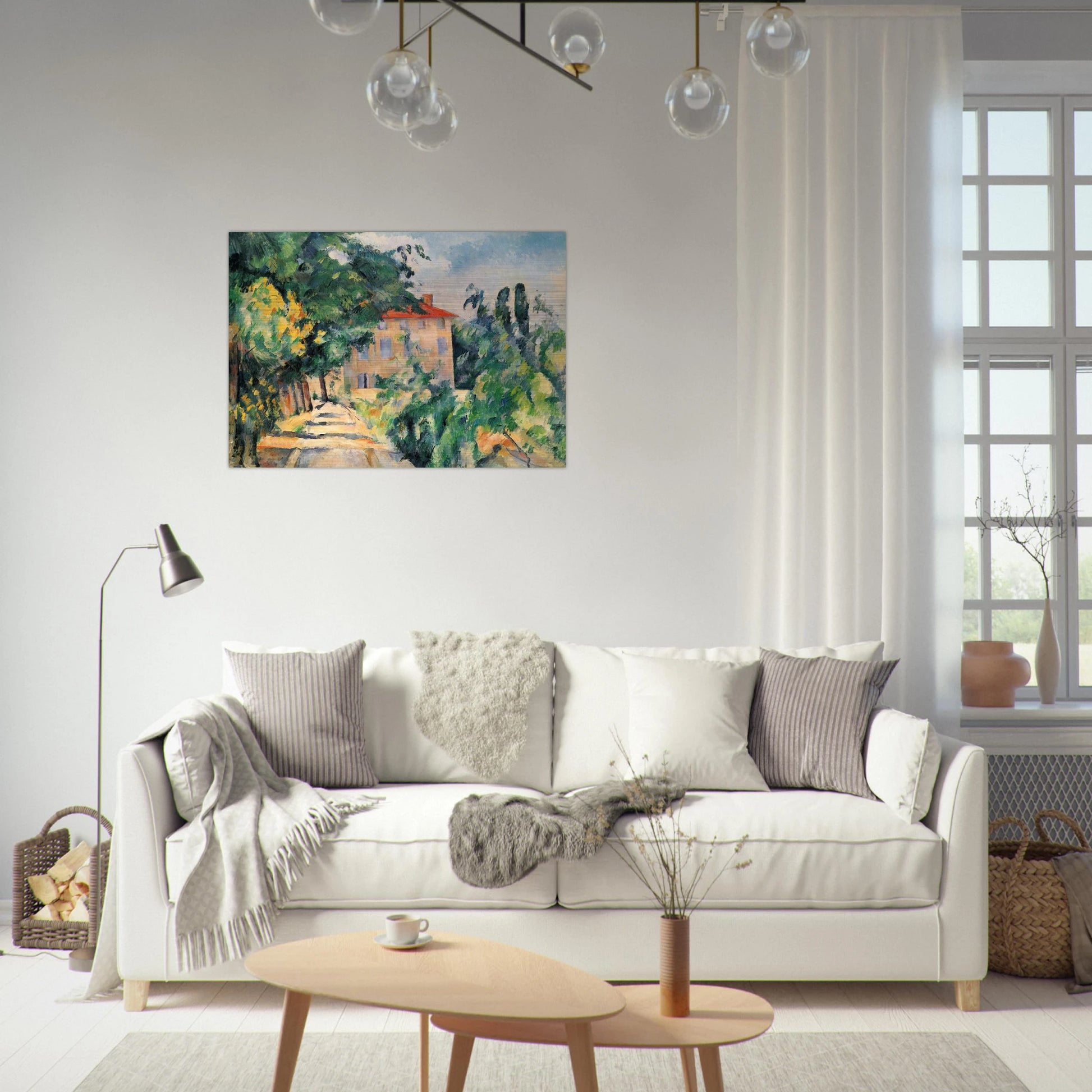 House with Red Roof - Paul Cézanne Brushed Aluminum Print - 70x100 cm / 28x40 inches | Paul Cézanne Aluminum Print | Paul Cézanne Prints