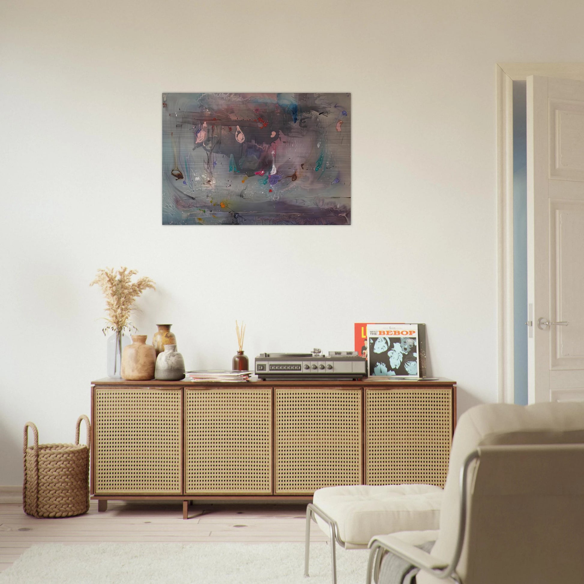 Grey Fireworks, 1982- - Helen Frankenthaler Brushed Aluminum Print - 70x100 cm / 28x40 inches | Helen Frankenthaler Aluminum Print | Helen Frankenthaler Prints