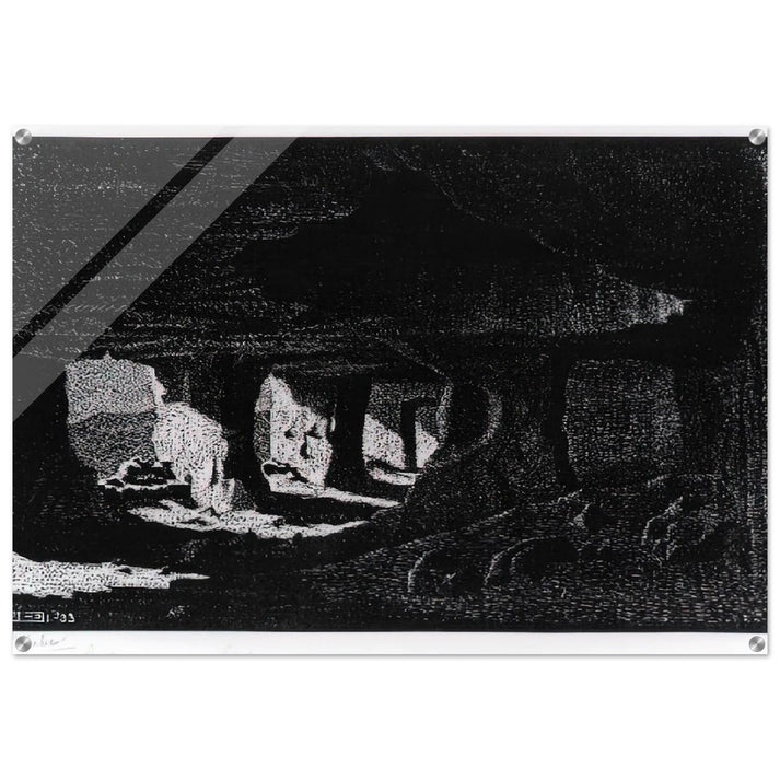CAVE DWELLINGS NEAR SPERLINGA SICILY - MC Escher Acrylic Print - 70x100 cm / 28x40″ inches | Maurits Cornelis Escher Prints