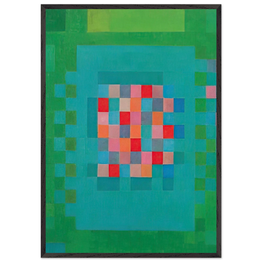 Happy Island - 1965 - Johannes Itten 70x100 cm / 28x40 inches Framed Art Print – Black Wooden Frame