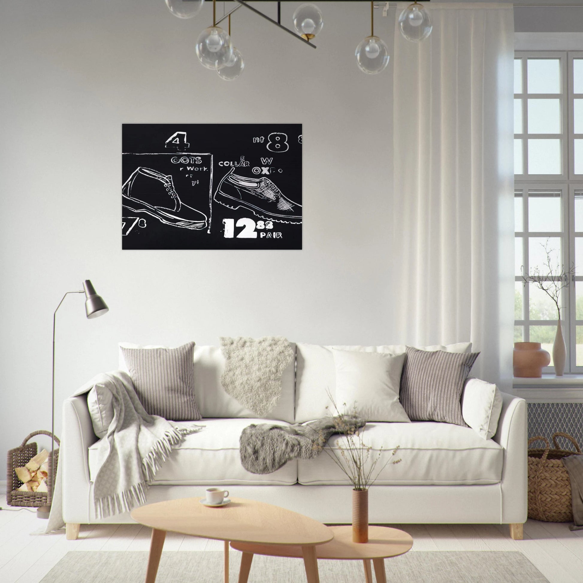 Work Boots - Andy Warhol Brushed Aluminum Print - 70x100 cm / 28x40 inches | Andy Warhol Aluminum Print | Andy Warhol Prints
