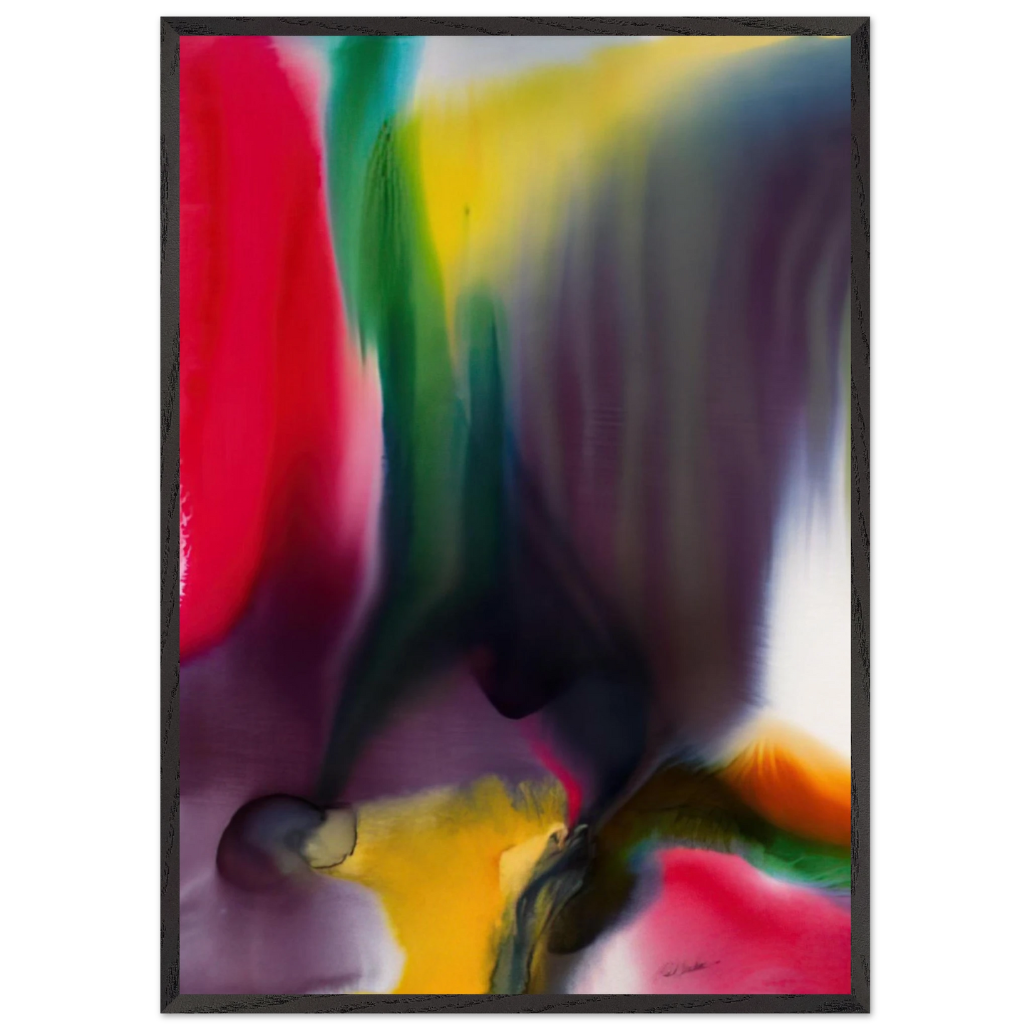 Phenomena Agate Bridge - 1978 - Paul Jenkins 70x100 cm / 28x40 inches Framed Art Print – Black Wooden Frame