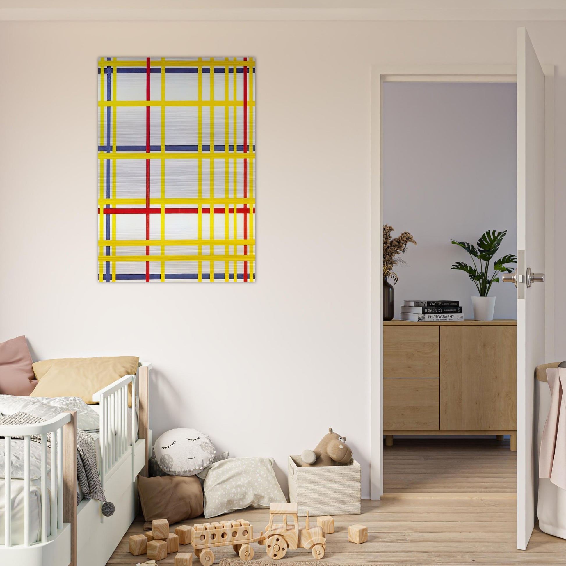 New York City I - Piet Mondrian Brushed Aluminum Print - 70x100 cm / 28x40 inches | Piet Mondrian Aluminum Print | Piet Mondrian Prints