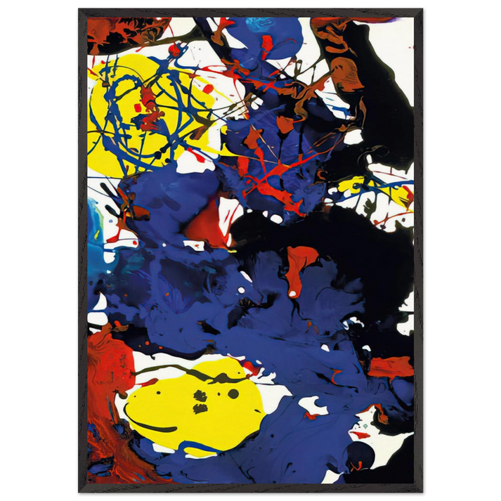 Untitled  SFP94-131  SFF 1801  - Sam Francis 70x100 cm / 28x40 inches Framed Art Print – Black Wooden Frame