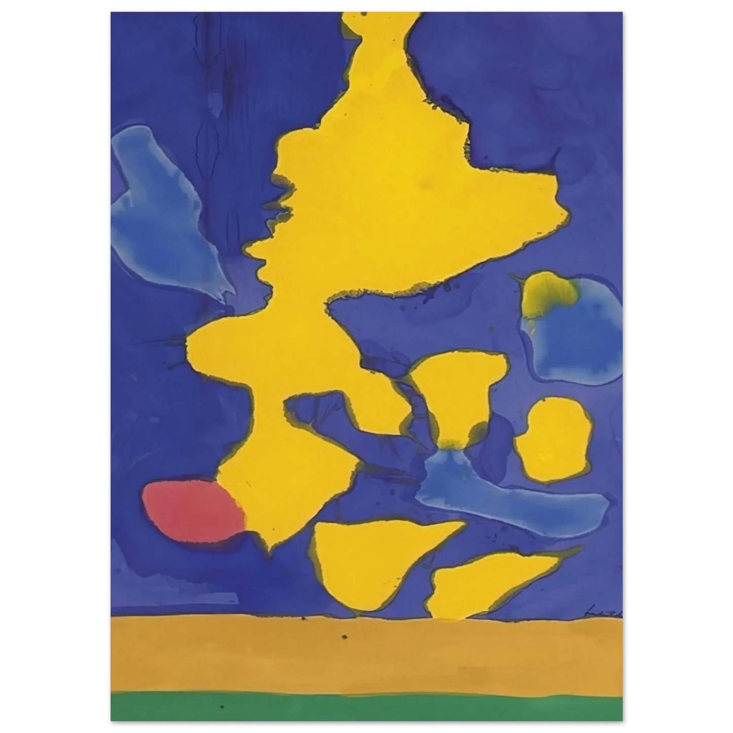 Helen Frankenthaler - Saturn Revisited - 1964 Wall art - 27x35 cm / 11x14 Inches - Premium Wooden Framed Poster With Fine Art Paper - Black frame