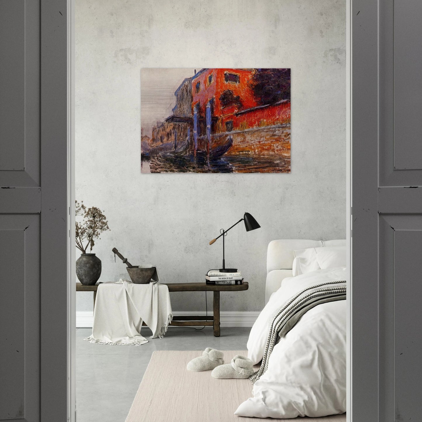 The Red House - claude monet Brushed Aluminum Print - 70x100 cm / 28x40 inches | claude monet Aluminum Print | claude monet Prints