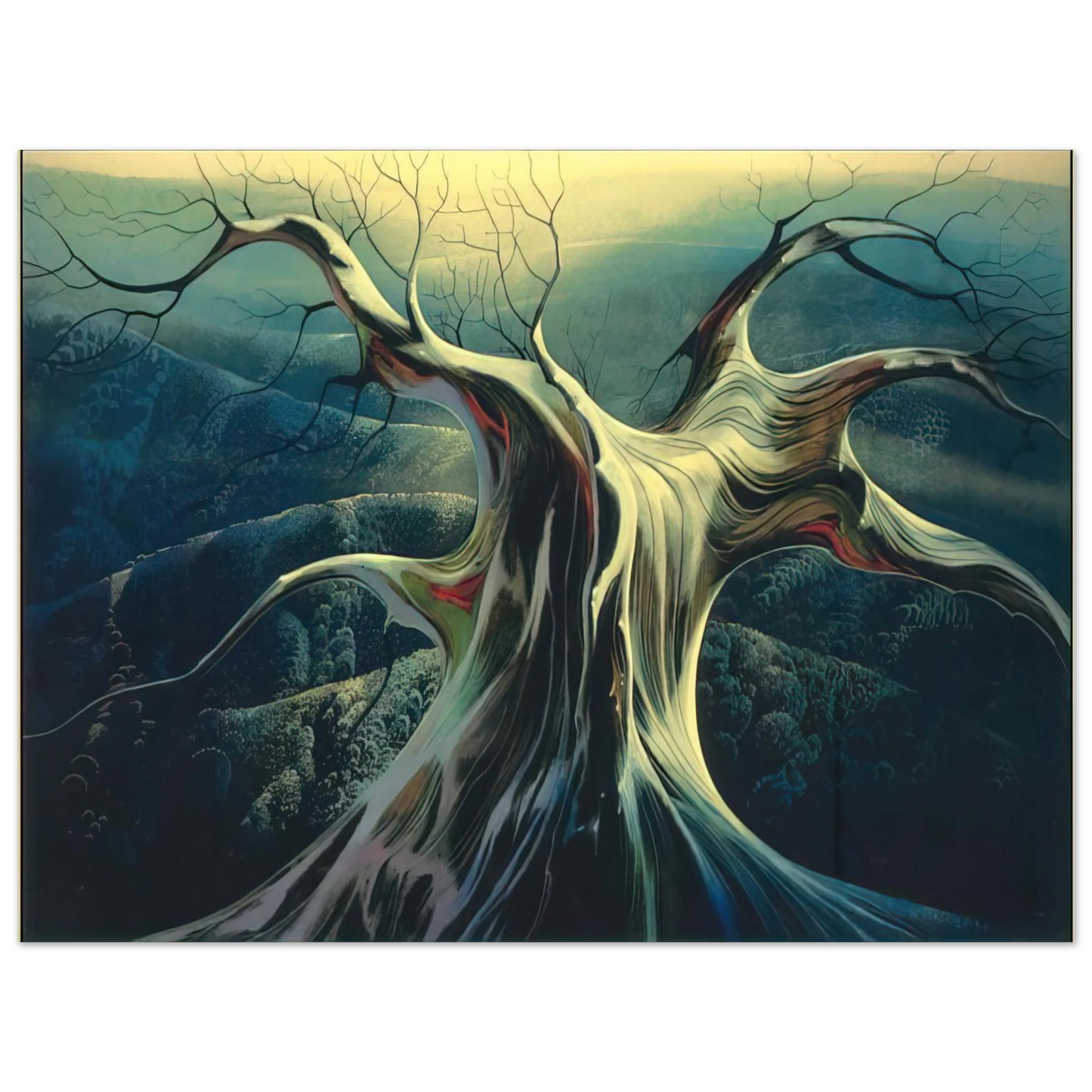 Eyvind Earle - Moonlit Tree Trunk  75x100 cm / 30x40inches Fine Art Poster