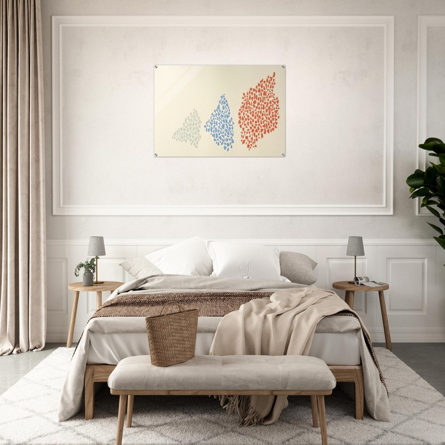 Red, Blue and Grey - Post-Painterly Abstraction - Robert Goodnough Acrylic Print - 70x100 cm / 28x40″ inches