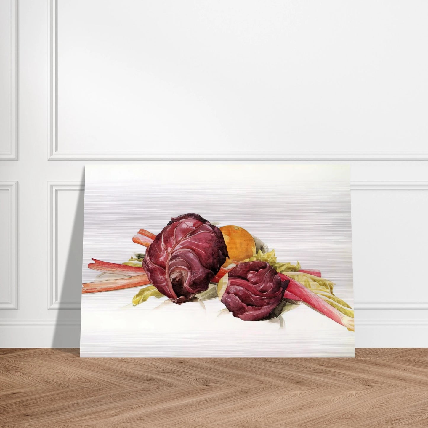 Red Cabbages, Rhubarb and Orange - 1929 - Charles Demuth Brushed Aluminum Print - 70x100 cm / 28x40 inches | Charles Demuth Aluminum Print | Charles Demuth Prints