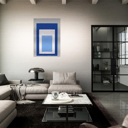 HOMAGE TO THE SQUARE BLUE WHITE GREY 1951 - Josef Albers Brushed Aluminum Print - 70x100 cm / 28x40 inches | Josef Albers Aluminum Print | Josef Albers Prints