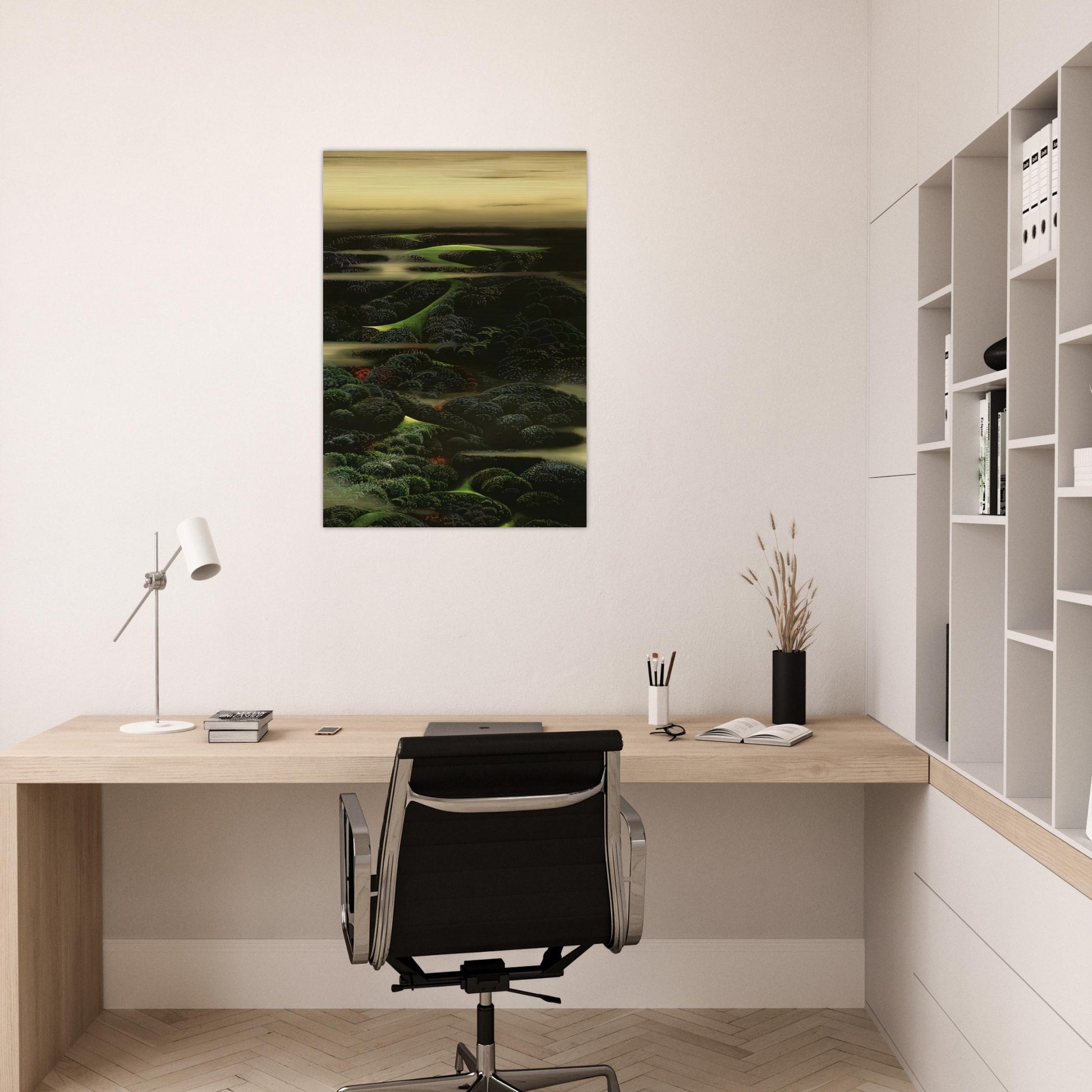 Twilight - Eyvind Earle Brushed Aluminum Print - 70x100 cm / 28x40 inches | Eyvind Earle Aluminum Print | Eyvind Earle Prints