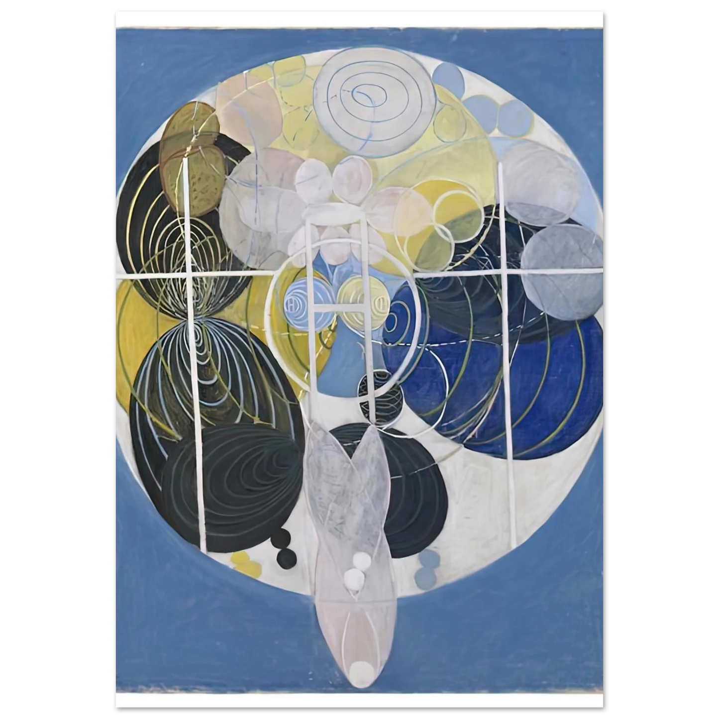 Hilma af Klint - THE LARGE FIGURE PAINTINGS NR 5 1907 Wall art - 30x45 cm / 12x18 inches - Premium Wooden Framed Poster With Fine Art Paper-canvas - Wood frame