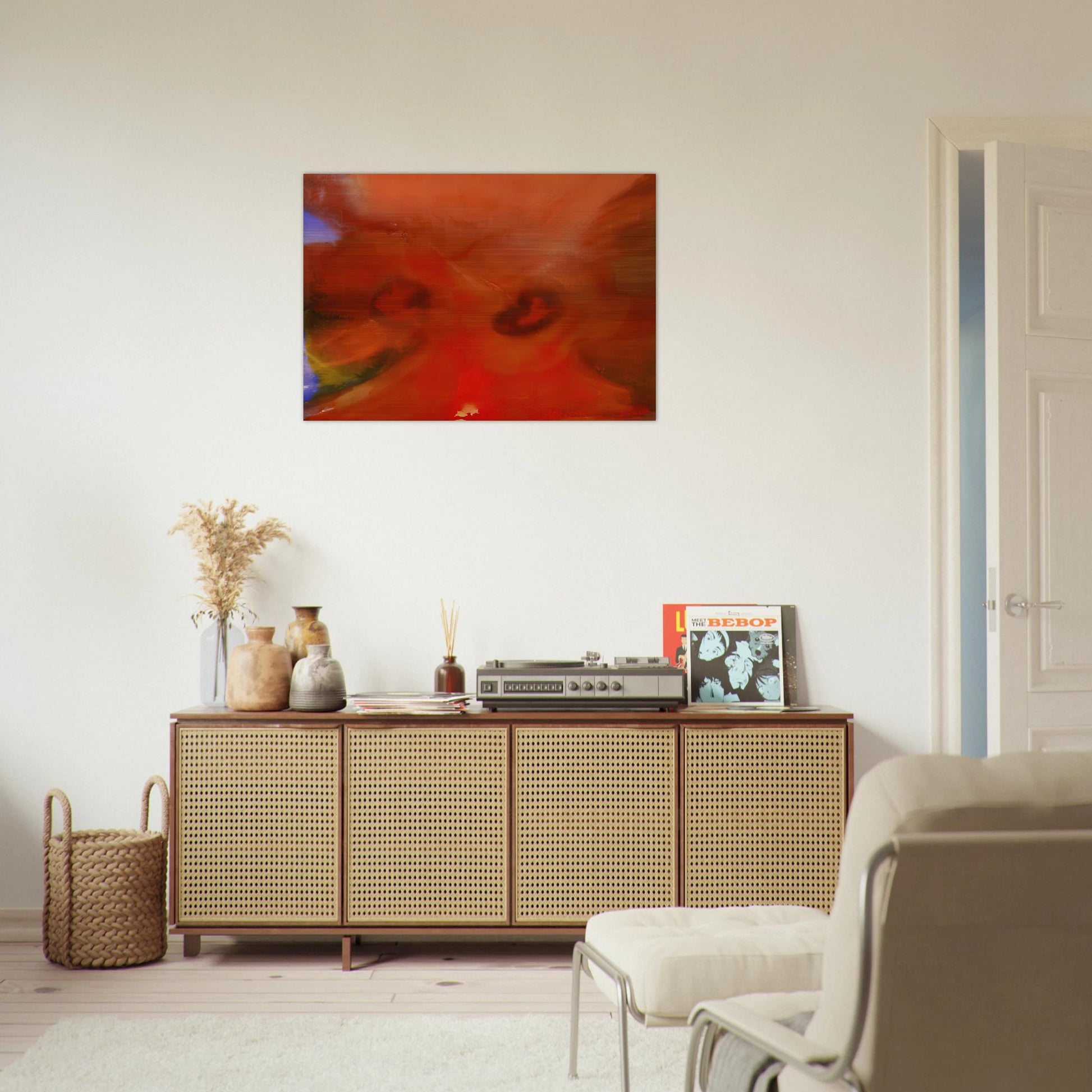 Red Petals - Sam Gilliam Brushed Aluminum Print - 70x100 cm / 28x40 inches | Sam Gilliam Aluminum Print | Sam Gilliam Prints