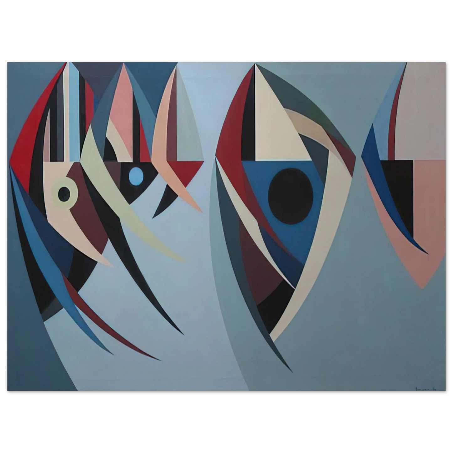 Karl Benjamin - Untitled - 1956  75x100 cm / 30x40inches Fine Art Poster