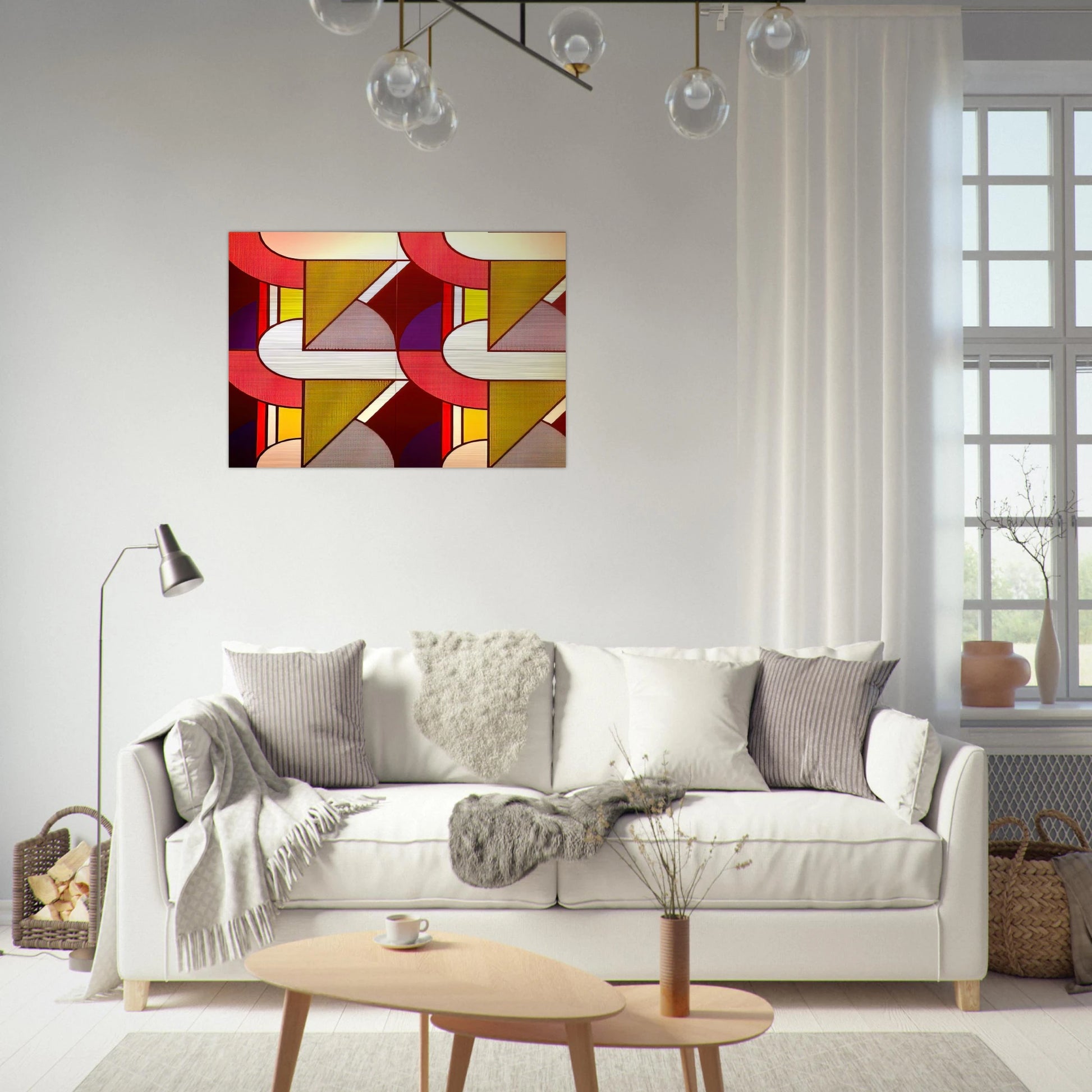 MODULAR PAINTING WITH FOUR PANELS 2 1969 - Roy Lichtenstein Brushed Aluminum Print - 70x100 cm / 28x40 inches | Roy Lichtenstein Aluminum Print | Roy Lichtenstein Prints
