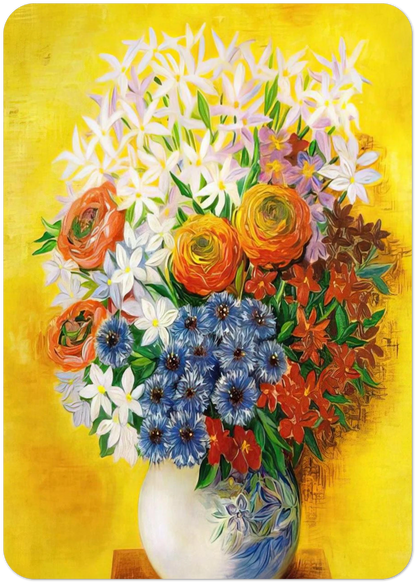 BOUQUET OF VARIOUS FLOWERS By Moise Kisling Pack of 10 Post Cards | Moise Kisling Post Cards | A6 (10.5 x 14.8 cm) - 4.1 x 5.8 inches