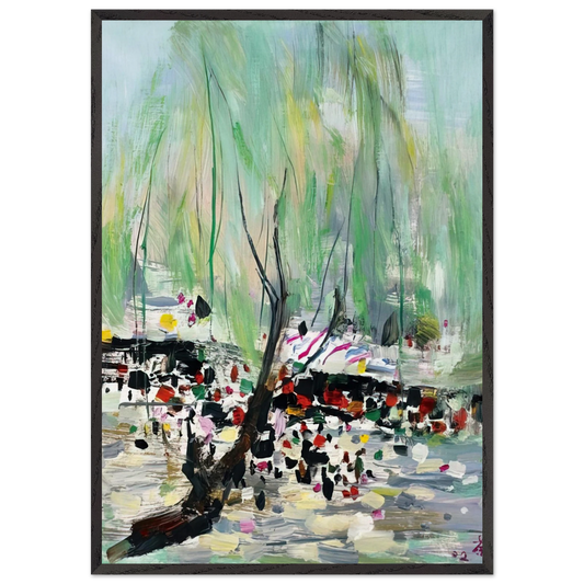 Love in Fangzhuang - 2002 - Wu Guanzhong 70x100 cm / 28x40 inches Framed Art Print – Black Wooden Frame