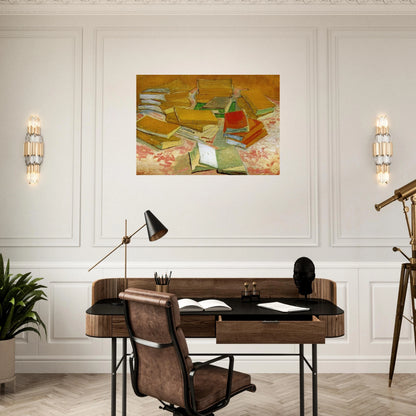 Still Life - French Novels - Vincent van Gogh Brushed Aluminum Print - 70x100 cm / 28x40 inches | Vincent van Gogh Aluminum Print | Vincent van Gogh Prints