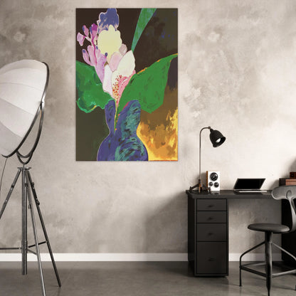 Blue Vase With Flowers - 2002 - Aldemir Martins Art Prints - 100x150 cm / 40x60″ inches | Aldemir Martins Poster | Aldemir Martins Prints