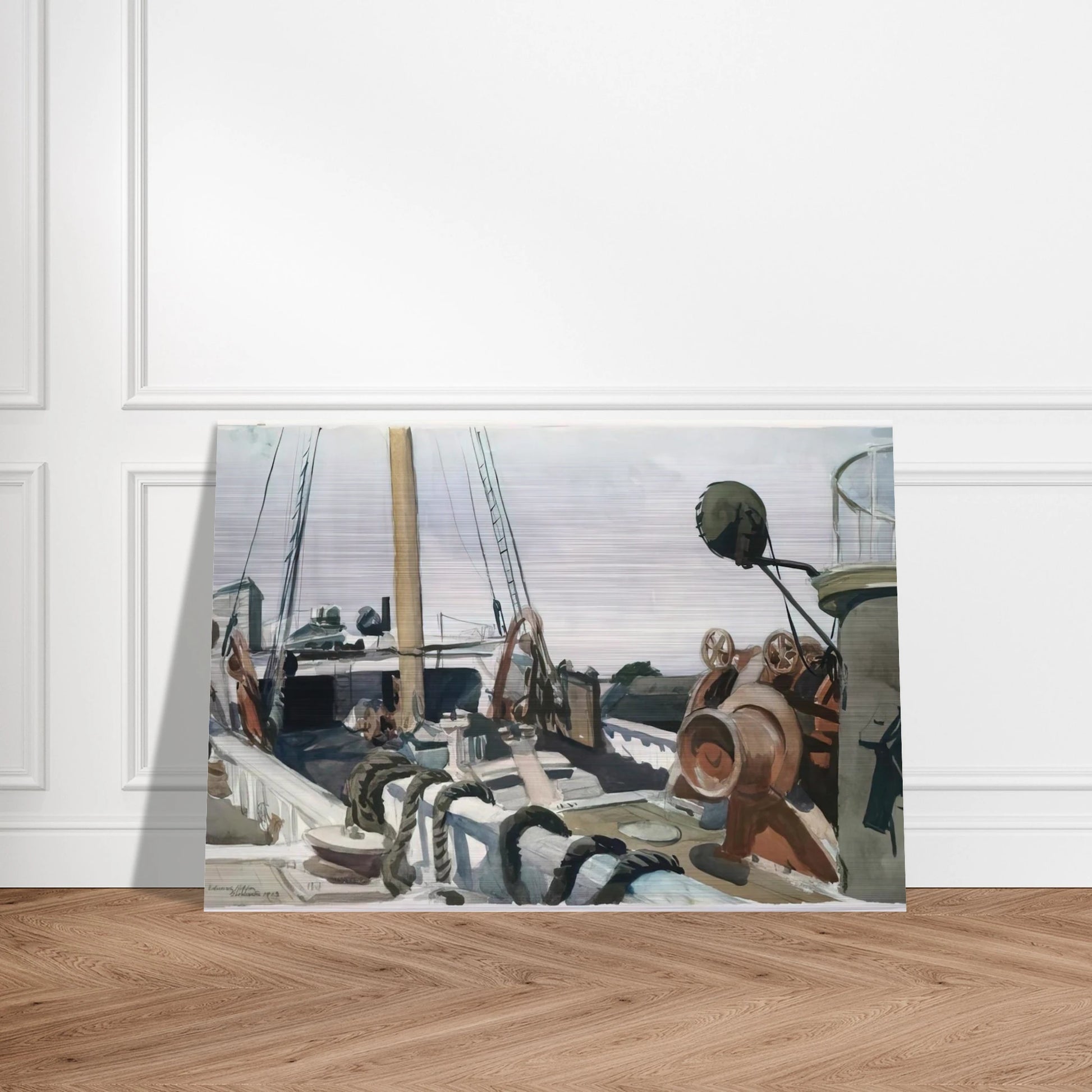 Deck of a Beam Trawler, Gloucester - Edward Hopper Brushed Aluminum Print - 70x100 cm / 28x40 inches | Edward Hopper Aluminum Print | Edward Hopper Prints