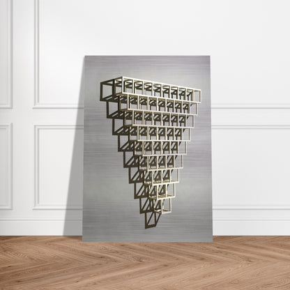 9-8-7-6-5-4-3-2-1 Half Off - Sol LeWitt Brushed Aluminum Print - 70x100 cm / 28x40 inches | Sol LeWitt Aluminum Print | Sol LeWitt Prints