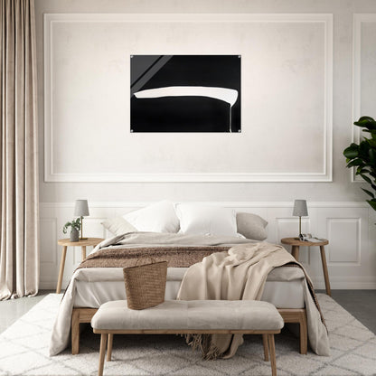White Line on Black - 1968 - Jiro Yoshihara Acrylic Print - 70x100 cm / 28x40″ inches