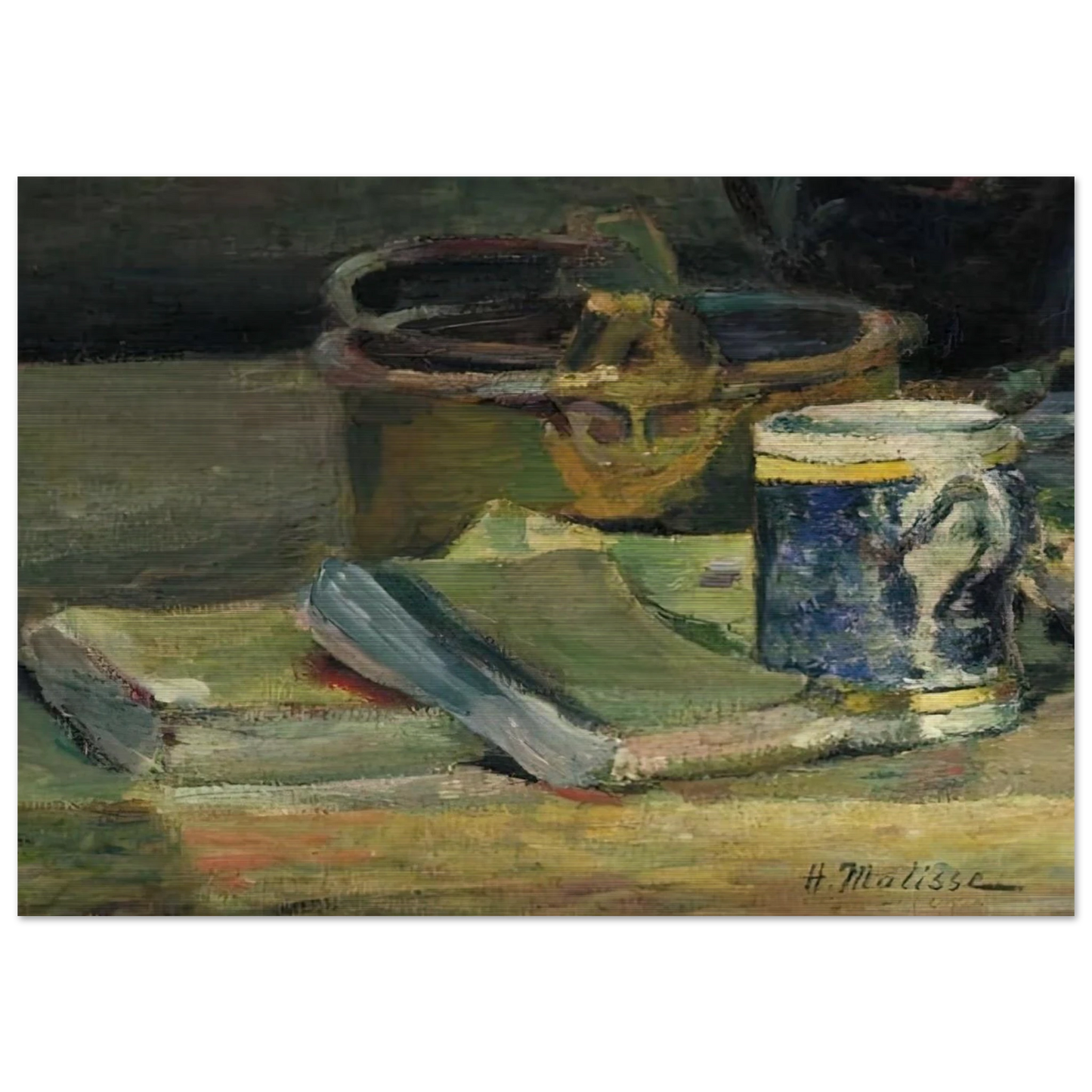 STILL LIFE WITH BOOKS 1895 - Henri Matisse Brushed Aluminum Print - 70x100 cm / 28x40 inches | Henri Matisse Aluminum Print | Henri Matisse Prints