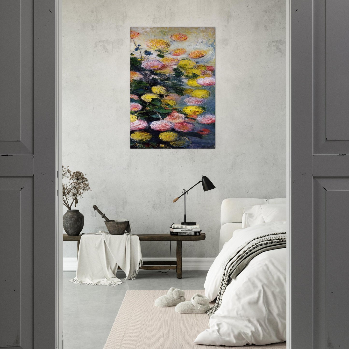 Dahlias 2 - claude monet Brushed Aluminum Print - 70x100 cm / 28x40 inches | claude monet Aluminum Print | claude monet Prints