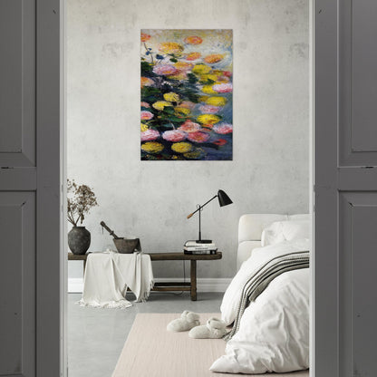 Dahlias 2 - claude monet Brushed Aluminum Print - 70x100 cm / 28x40 inches | claude monet Aluminum Print | claude monet Prints