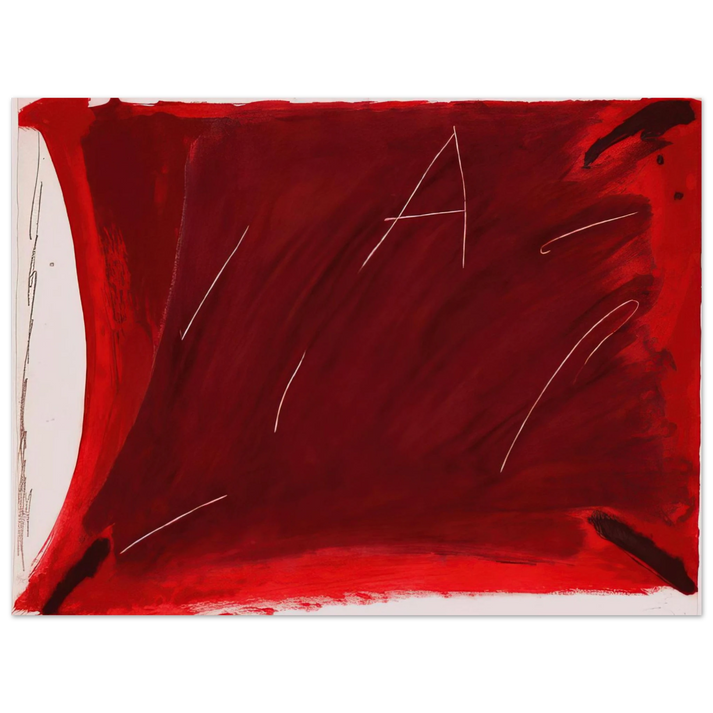 Antoni Tapies - NEGRE I ROIG V A DAMUNT VERMELL 1976  75x100 cm / 30x40inches Fine Art Poster