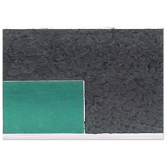 Colored Paper Image XVIII  Green Square with Grey  - Ellsworth Kelly Brushed Aluminum Print - 70x100 cm / 28x40 inches | Ellsworth Kelly Aluminum Print | Ellsworth Kelly Prints