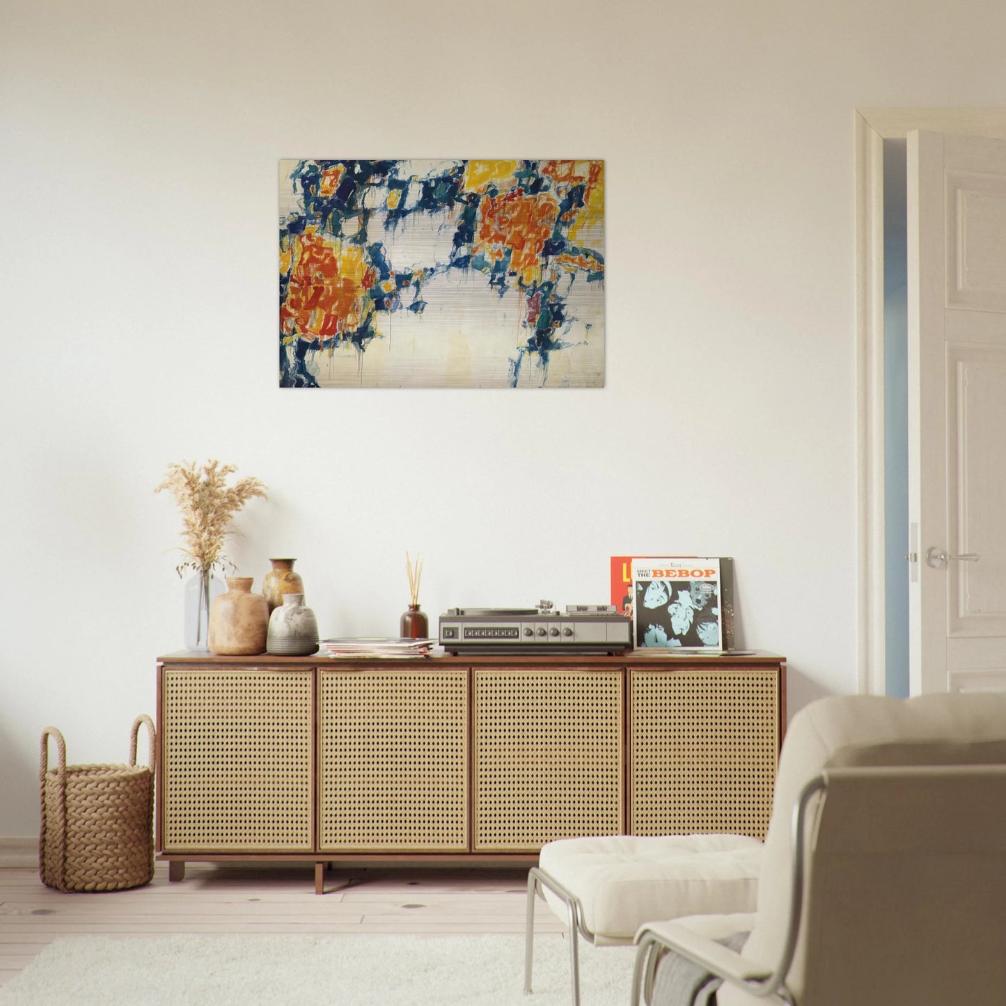 Basel Mural I - Sam Francis Brushed Aluminum Print - 70x100 cm / 28x40 inches | Sam Francis Aluminum Print | Sam Francis Prints
