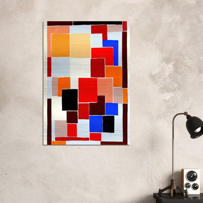 DESIGN IN THE STYLE OF MONDRIAN POSSIBLY FOR A RUG FROM COMPOSITIONS COLOURS IDEAS 1931 - Sonia Delaunay Brushed Aluminum Print - 70x100 cm / 28x40 inches | Sonia Delaunay Aluminum Print | Sonia Delaunay Prints