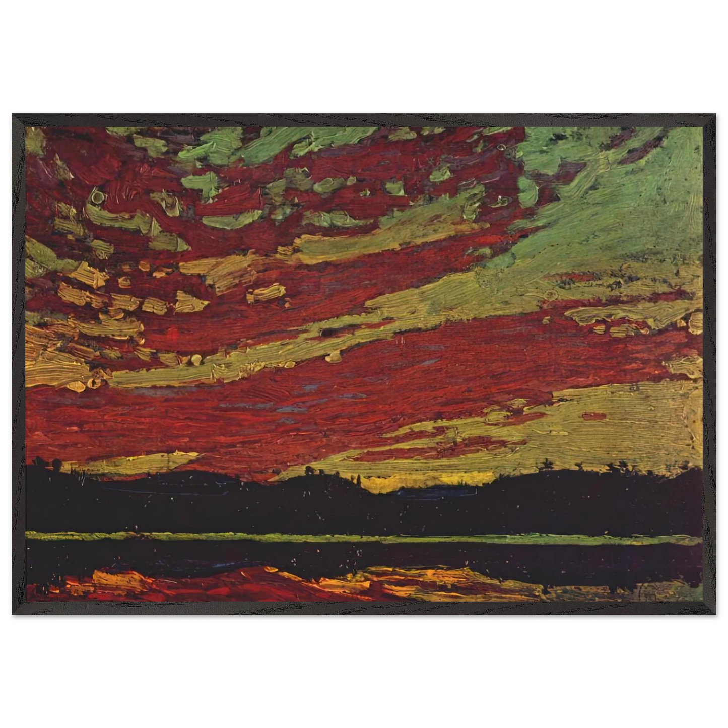 SUNSET 1915 - Tom Thomson 70x100 cm / 28x40 inches Framed Art Print – Black Wooden Frame