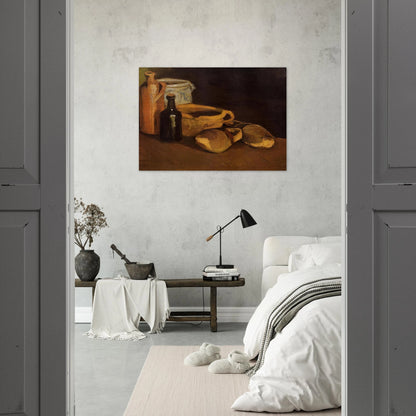 Still Life with Clogs and Pots - Vincent van Gogh Brushed Aluminum Print - 70x100 cm / 28x40 inches | Vincent van Gogh Aluminum Print | Vincent van Gogh Prints