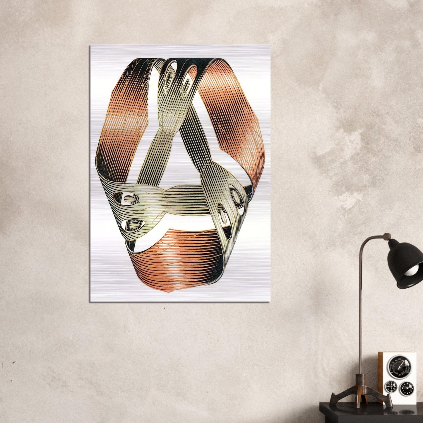MOEBIUS STRIP I - MC Escher Brushed Aluminum Print - 70x100 cm / 28x40 inches | MC Escher Aluminum Print | MC Escher Prints
