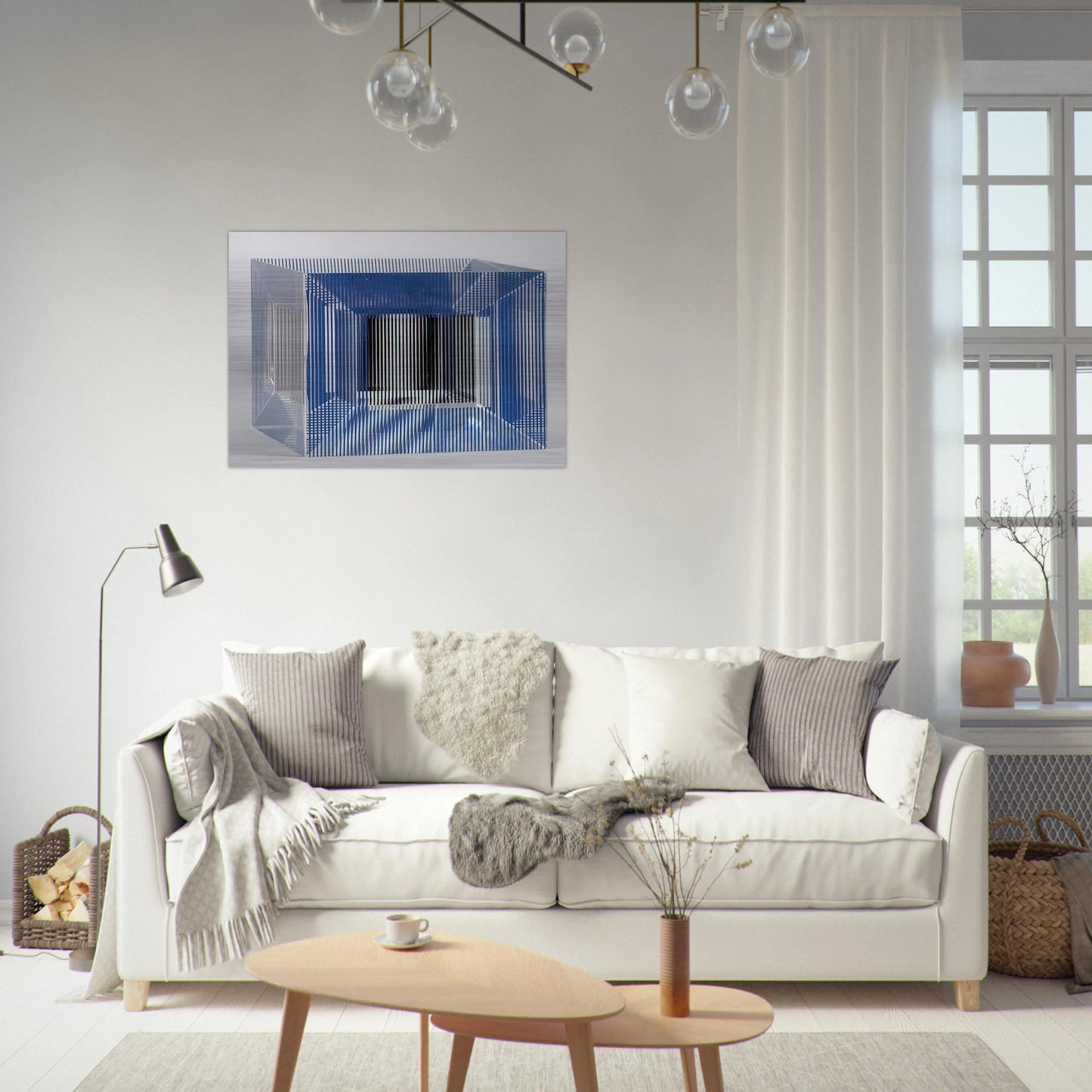 CUBE WITH AMBIGOUS SPACE 1981 - Jesus Rafael Soto Brushed Aluminum Print - 70x100 cm / 28x40 inches | Jesus Rafael Soto Aluminum Print | Jesus Rafael Soto Prints