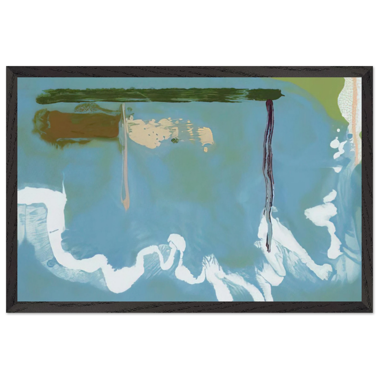 Helen Frankenthaler - Skywriting - 1997 Wall art - 13x18 cm / 5x7 inches - Premium Wooden Framed Poster With Fine Art Paper-canvas - Black frame