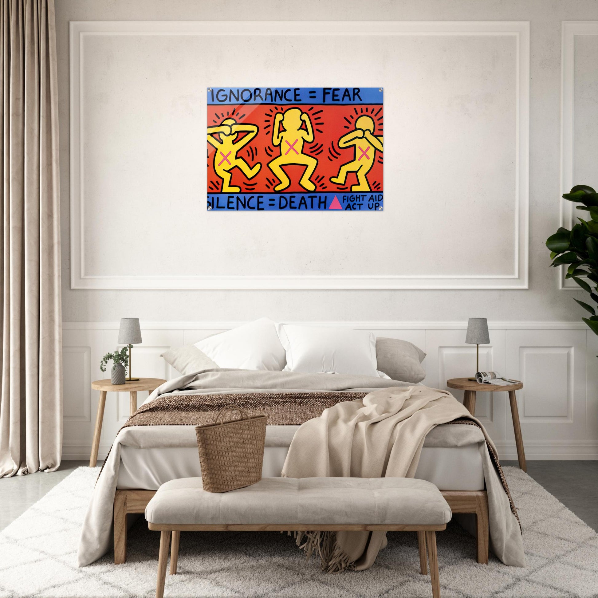 IGNORANCE FEAR 1989 - Keith Haring Acrylic Print - 70x100 cm / 28x40″ inches