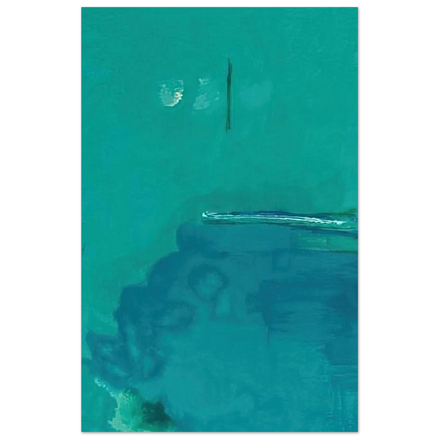 Helen Frankenthaler - Contentment Island - 2004 Wall art - 21x29.7 cm / 8x12" - Premium Wooden Framed Poster With Fine Art Paper-canvas - White frame