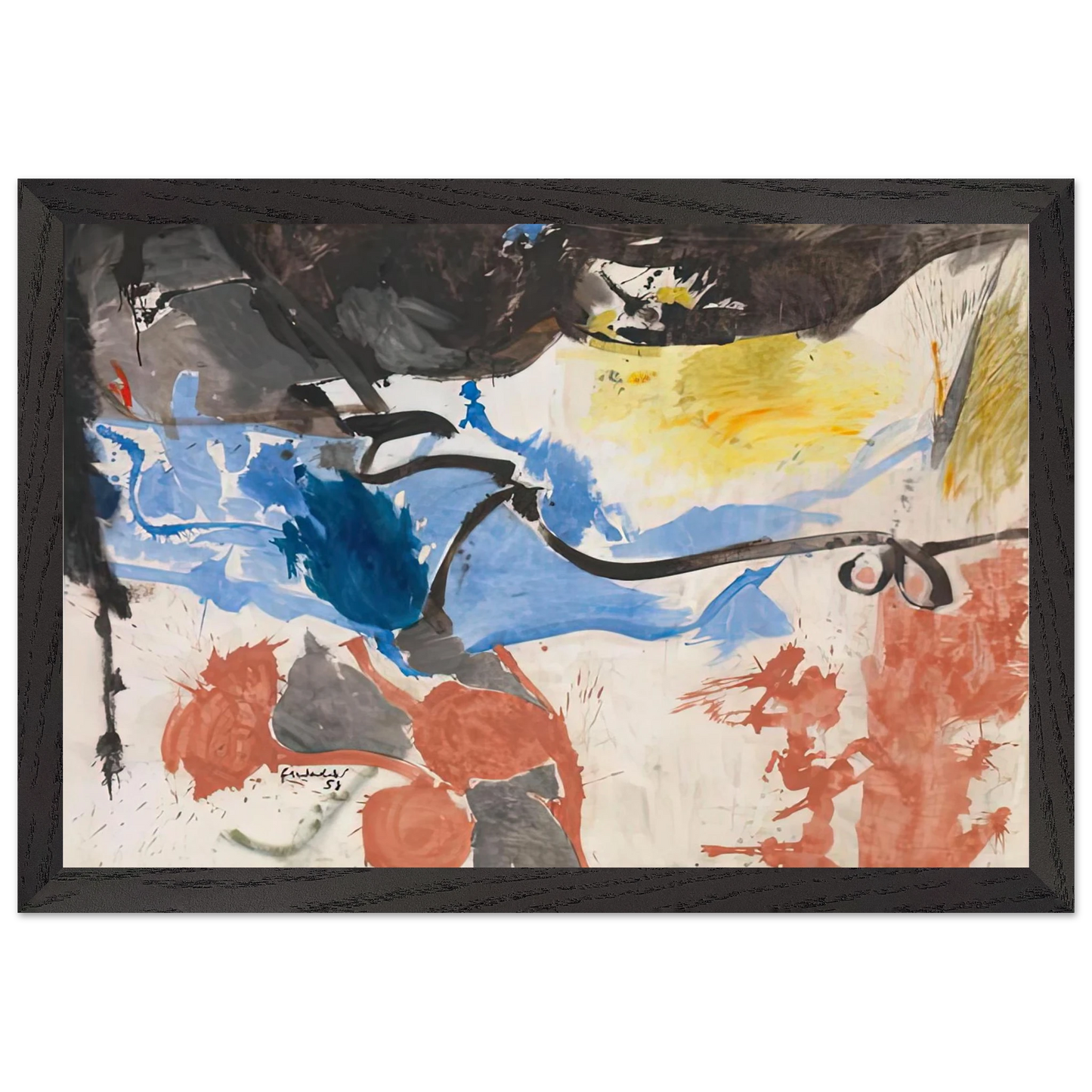 Helen Frankenthaler - Hotel Cro-Magnon, 1958- Wall Art - 30x40 cm / 12x16 inches - Fine Art Poster-canvas - -