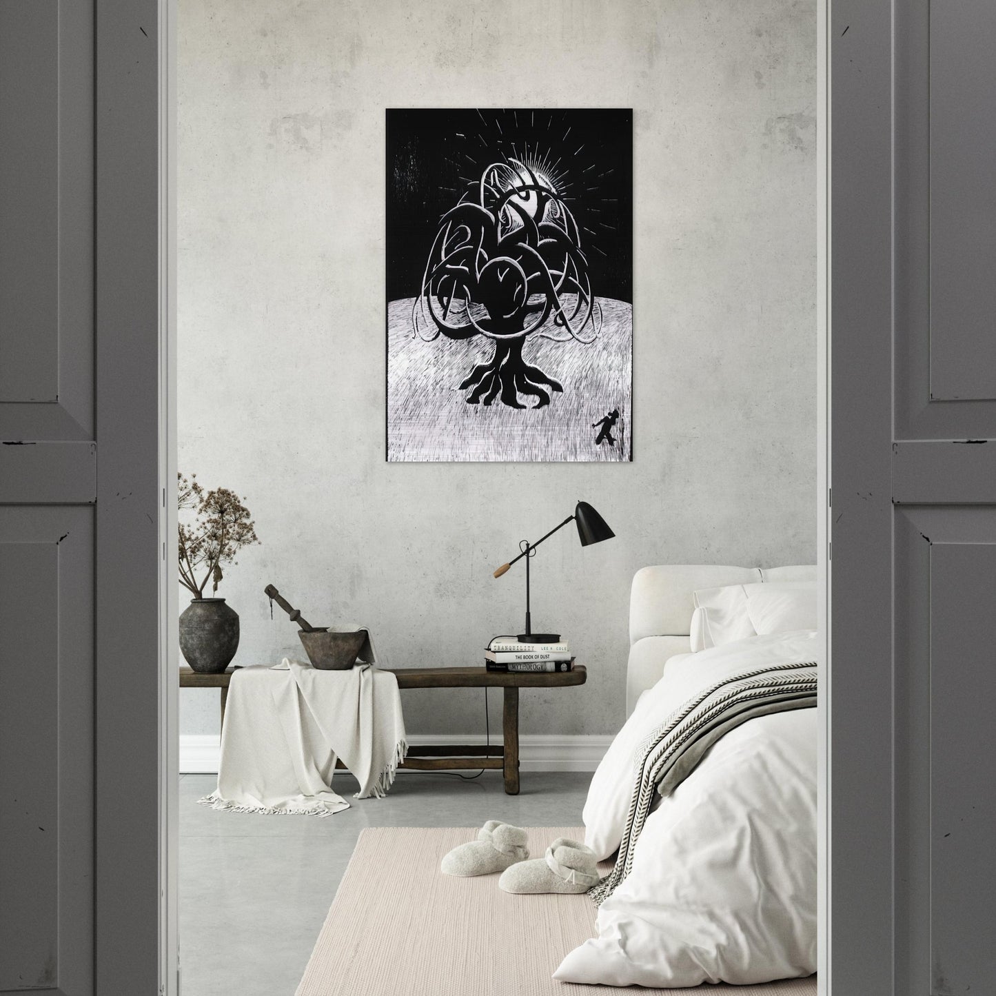 TWON TREE - MC Escher Brushed Aluminum Print - 70x100 cm / 28x40 inches | MC Escher Aluminum Print | MC Escher Prints