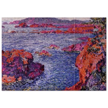 ROCKS AT ANTHEOR 1906 - Theo van Rysselberghe Brushed Aluminum Print - 70x100 cm / 28x40 inches | Theo van Rysselberghe Aluminum Print | Theo van Rysselberghe Prints