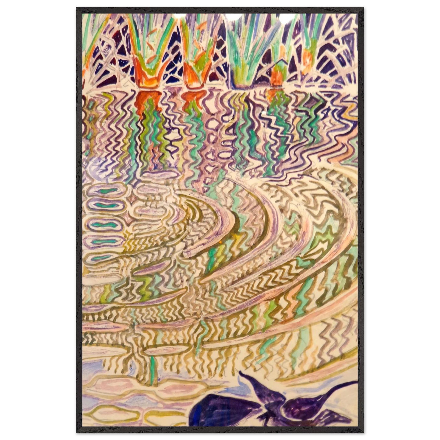 Walter Inglis Anderson - Walter Anderson Wall art - 50x50 cm / 20x20 inches - Premium Wooden Framed Poster With Fine Art Paper-canvas - Black frame