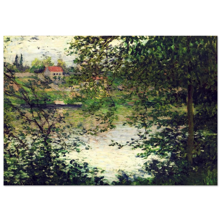 Ile de La Grande Jatte Through the Trees - claude monet Brushed Aluminum Print - 70x100 cm / 28x40 inches | claude monet Aluminum Print | claude monet Prints