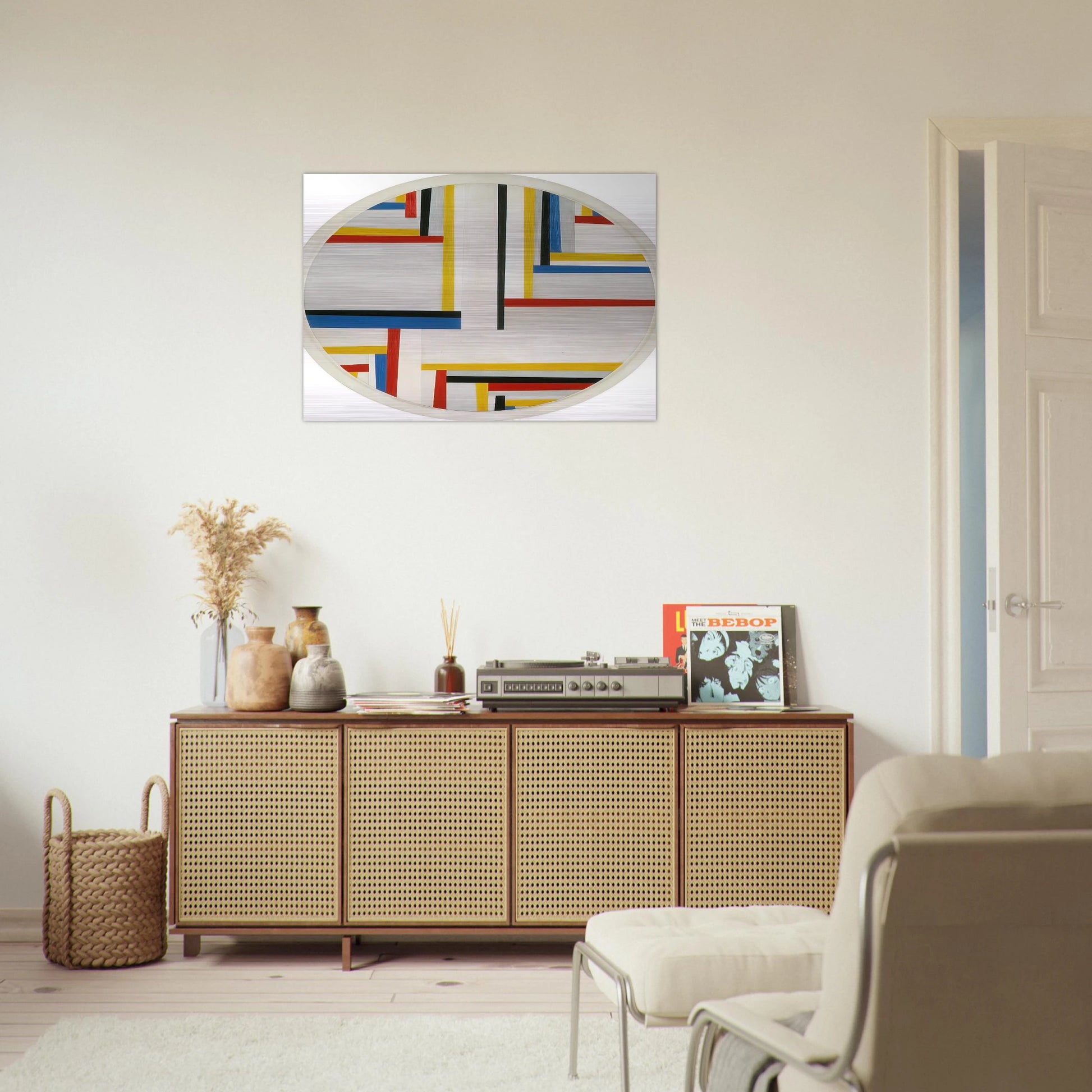 Relational painting, Tondo #4 - 1946 - Fritz Glarner Brushed Aluminum Print - 70x100 cm / 28x40 inches | Fritz Glarner Aluminum Print | Fritz Glarner Prints